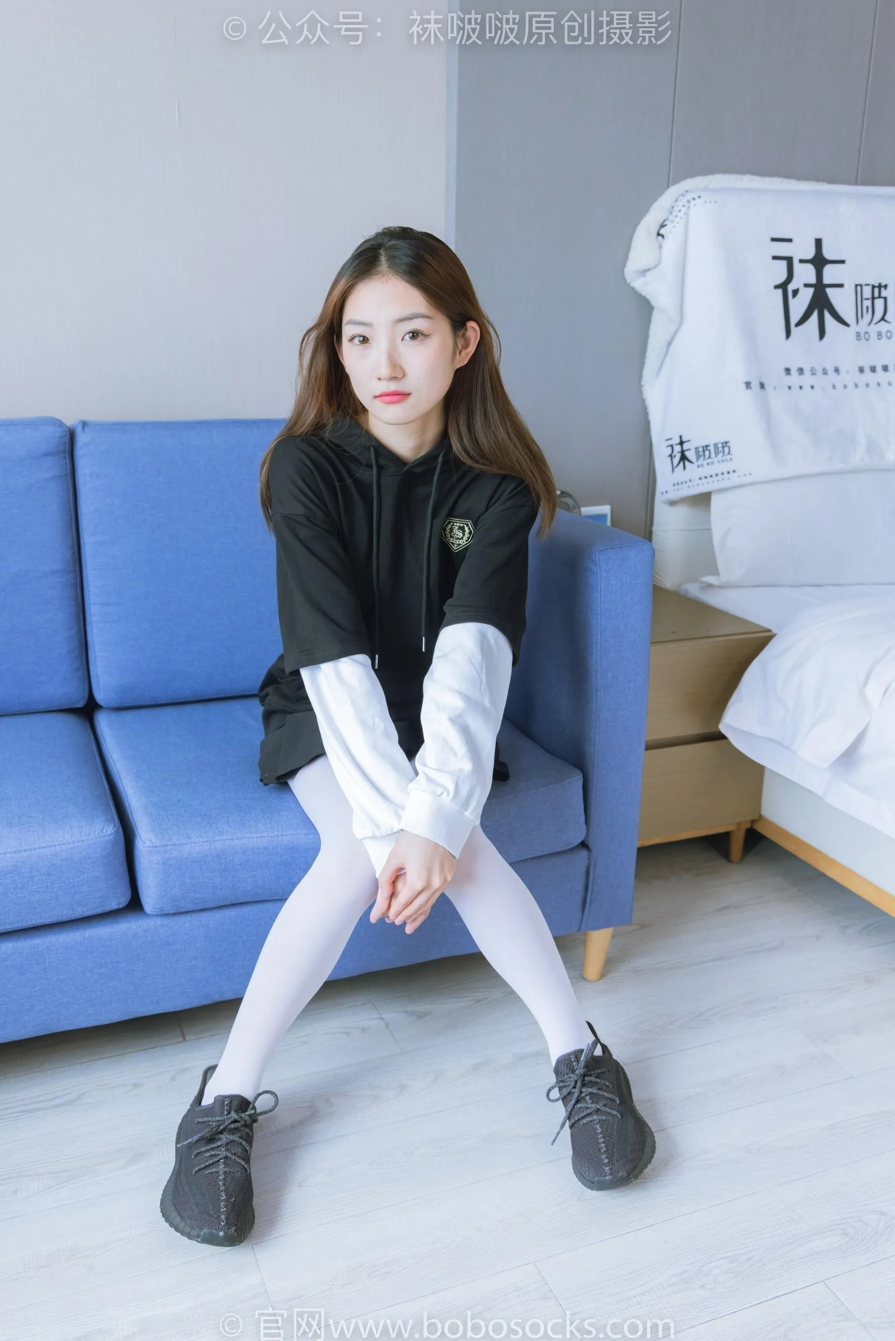 [BoBoSocks袜啵啵]NO.214 小沫-黑色运动鞋、厚白丝 [89P]插图6